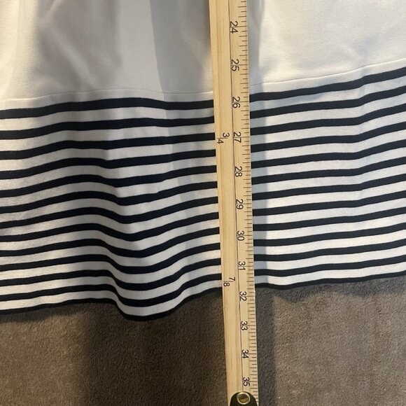 Madewell Dress Womens Sz XS Black & White Shift Striped Sleeveless Pockets - Picture 7 of 9